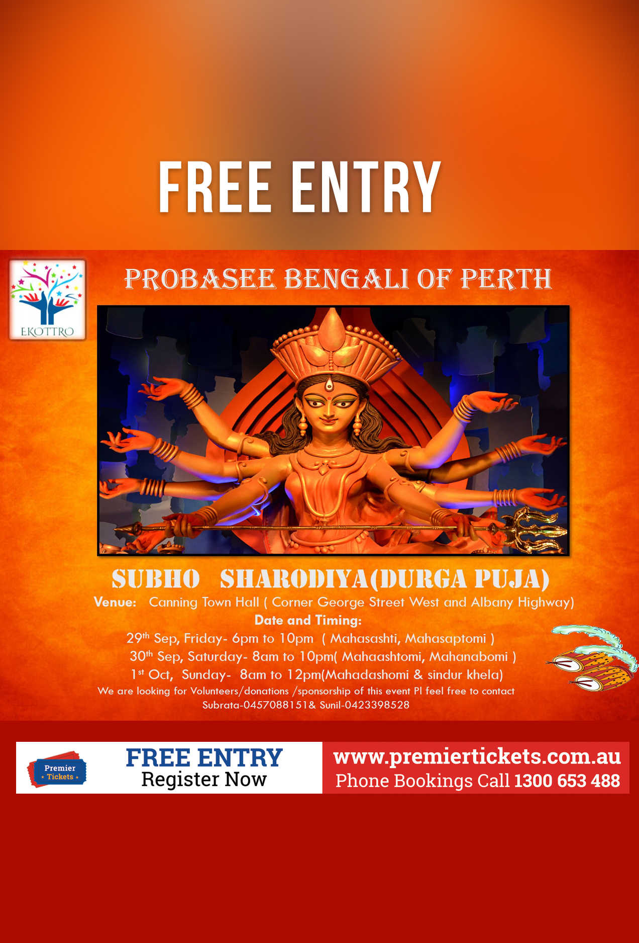 SUBHO SHARODIYA (DURGA PUJA) - FREE Registration