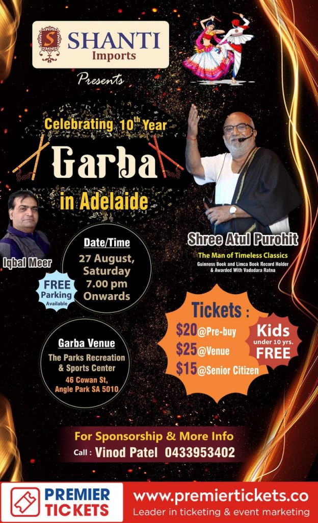 Shree Atul Purohit Garba 2022 - Adelaide