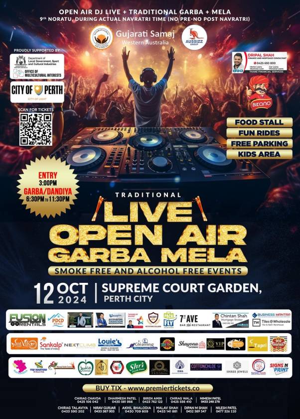 Open Air DJ Live Garba and Mela 2024 in Perth